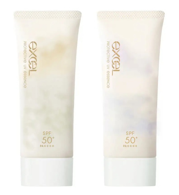 エクセル 日焼け止め「プロテクティブ UVエッセンス」：01 ラフランス＆ジャスミン、02 リリー＆ソフトリネン