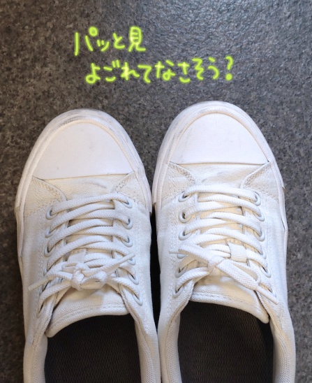 100均 キャンドゥ「スニーカー洗浄 ブラシタイプ」を使って白スニーカーをキレイにする